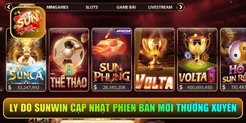 Lý do Sunwin cập nhật phiên bản mới thường xuyên